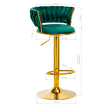4Rico Bar Hocker QS-B313a green velvet