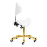Cosmetic stool Giovanni 1004 white with gold base