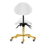 Cosmetic stool Giovanni 1004 white with gold base