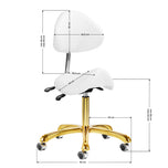 Cosmetic stool Giovanni 1004 white with gold base