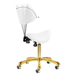Cosmetic stool Giovanni 1004 white with gold base