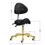 Cosmetic stool Giovanni 1004 black with gold base