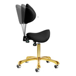 Cosmetic stool Giovanni 1004 black with gold base