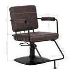 Gabbiano hairdressing chair Katania Loft Old Leather dark brown