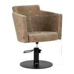 Fauteuil de coiffure Gabbiano Roma vieux marron