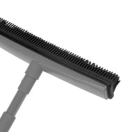 Rubberen kappersbezem met telescopische steel grijs