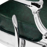 Fauteuil de barbier Gabbiano President vert Chromé