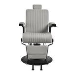 Gabbiano Levi barber chair with black frame gray without stitching at the back