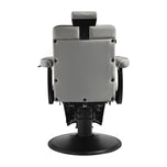 Gabbiano Levi barber chair with black frame gray without stitching at the back