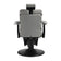 Gabbiano Levi barber chair with black frame gray without stitching at the back