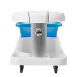 Azzurro shower tray with massager and white trolley