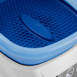 Azzurro shower tray with massager and white trolley