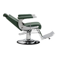 Gabbiano Visionerio Friseurstuhl grün Chromrahmen