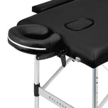 BALANCE aluminium folding massage table 2 segment black