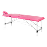 BALANCE aluminium folding massage table 2 segment pink