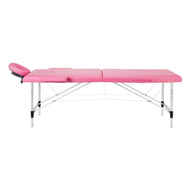 BALANCE aluminium folding massage table 2 segment pink