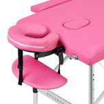 BALANCE aluminium folding massage table 2 segment pink