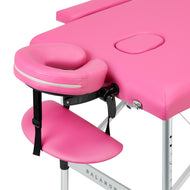 BALANCE aluminium folding massage table 2 segment pink