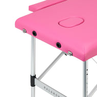 BALANCE aluminium folding massage table 2 segment pink