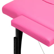 BALANCE wooden folding massage table 2 segment pink and black