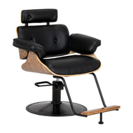Hairdressing chair Gabbiano Florencja in black and walnut with a black base