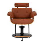 Hairdressing chair Gabbiano Florencja in brown with a black base