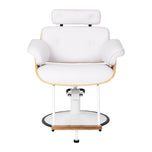 Hairdressing chair Gabbiano Florencja in white with a white base