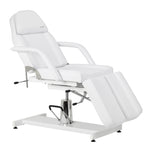 Chaise de pédicure hydraulique Sillon 210 avec fonction de bascule et repose-pieds divisé blanc