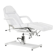 Hydraulische pedicurestoel Sillon 210 met schommelfunctie en gesplitste beensteun wit