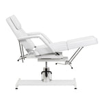 Chaise de pédicure hydraulique Sillon 210 avec fonction de bascule et repose-pieds divisé blanc