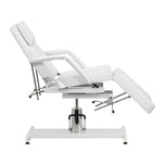 Chaise de pédicure hydraulique Sillon 210 avec fonction de bascule et repose-pieds divisé blanc