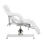 Chaise de pédicure hydraulique Sillon 210 avec fonction de bascule et repose-pieds divisé blanc