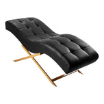 Chaise de traitement des cils Sillon Alba noire avec base dorée