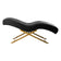 Chaise de traitement des cils Sillon Alba noire avec base dorée