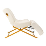 Sillon Umbra white eyelash treatment chair with gold base