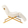 Sillon Umbra white eyelash treatment chair with gold base