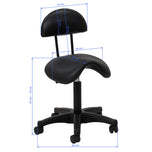Tabouret esthétique 6001 noir avec base noire