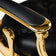 Barber chair Gabbiano Niccolo black with gold base